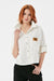 Fullamoda Women's White Pocket Emblem and Fold-Up Sleeves Gabardine Shirt|Fullamoda In Lebanon