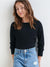 Sinsay Girl's Black Ribbed Long Sleeve Blouse | Sinsay In Lebanon