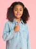 Sinsay Girl's Blue Floral Denim Shirt | Sinsay In Lebanon