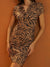 Sinsay Women's Tan & Black Animal Print Knitted Mini Dress | Sinsay In Lebanon