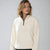 Sinsay Women's Cream High Collar Zippered Side Pockets Sweatshirt