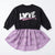 Zara Girl's Dark Grey & Purple Graphic Long Sleeves Dress | Zara in Lebanon