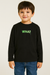 Reserved Boy's Black Cotton long Sleeve Blouse With Print | Reserved In Lebanon
