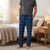 Hanes Men's Blue & Navy Plaid Flannel Pajama Bottom