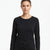 Eileen Fisher Women's Black Crewneck Long-Sleeve Oversized Blouse