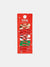 Set of hair clips in red, green, and gold packaging on a white background