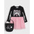 Sinsay Girl's Black/Pink Halloween Skeleton With Bag Dress