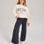 Sinsay Girl's Dark Grey Wide Leg Slim Fit Pants