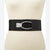 I.N.C. International Concepts Women's Black Interlocking-Hook Stretch Belt