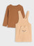 Sinsay Baby Girl's Beige & Brown Knitted Dress With Long Sleeve Blouse | Sinsay In Lebanon