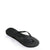A single black Havaianas flip-flop sandal with a textured footbed and a glossy strap, shown from a side angle on a white background.