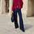 Sinsay Women's Navy Mid Waist Wide Legs Jeans