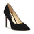 Black high-heeled shoe on a white background