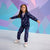Sinsay Girl's Navy with Purple Polka Dots Prints and Adjusted Drawstrings Sweatpants