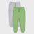 Two pairs of kids' jogger sweatpants, one in light heather gray and one in light green, displayed flat against a light gray background.