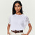 Sinsay Women's White Decorative Crochet Lace Short Sleeves T-Shirt