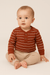 POMPdeLUX Baby Boy Dark Coral Long Sleeve Blouse | POMPdeLUX in Lebanon