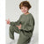 Sinsay Boy's Sage Green Crewneck Sweatshirt with a Waistband Sweatpants Set