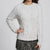 Sinsay Women's Grey Color Classic Crewneck with Ribbed Cuffs Knit Sweater
