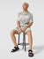 Redefined Rebel Men's White & Dark Gray Marl All Over Print Emil Short Sleeve Shirt | Redefined Rebel In Lebanon