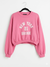 Zara Women's Pink Printed Plus Size Sweatshirt | Zara In Lebanon