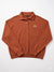 Brown long-sleeve polo shirt with a logo on a white background