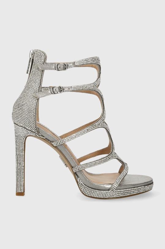Steve Madden Women's Silver Rhinestone Accuracy-R Heeled Sandal | Steve Madden In Lebanon