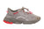 Gray sneaker with red accents on a white background