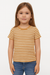 POMPdeLUX Girl's Tan Striped Seville Long-Sleeve Blouse |POMPdeLUX in Lebanon
