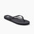 Black sandal with a brand logo on a white background