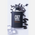 Black CR7 Cristiano Ronaldo perfume bottle with berries and ice cubes on a white background