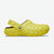 Yellow clog shoe on a white background