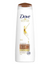 A bottle of Dove Nourishing Oil Care Shampoo with a capacity of 600ml. The packaging is predominantly white with gold accents and an image of a golden drop, emphasizing the oil care aspect of the product.