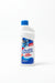 Carmel drain cleaner bottle on a speckled countertop