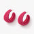 On 34th Women's Silver-Tone Pink Seed Bead & Raffia C-Hoop Earrings | On 34th in Lebanon