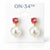 On 34th Women's Pink Crystal Bead Stud Earrings | On 34th In Lebanon
