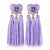 On 34th Women's Lilac Crystal Heart Beaded Fringe Drop Earrings | On 34th In Lebanon