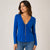 Michael Kors Women Royal Blue Chain-Link V-Neck Blouse | Michael Kors in Lebanon