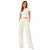 Emporio Armani Women's White Elastic Waistband Wide Leg Pant | Emporio Armani In Lebanon