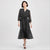 Anne Klein Women's Black Polka-Dot Tie-Strap Midi Dress