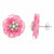 On 34th Women's Pink Flower Crystal Bead Stud Earrings | On 34th In Lebanon