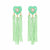 On 34th Women's Green Crystal Heart & Beaded Fringe Drop Earrings | ON 34TH In Lebanon
