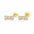 Girls Crew Women's Gold Tone Bezel Set Line Shape Diamond Huggie Earrings | Girls Crew In Lebanon