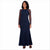 Eliza J Women's Navy Embroidered Illusion-Sleeve Dress