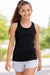 Ativo Girl's Black Solid Tank Top | Ativo In Lebanon