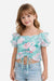 Ativo Girl's Multicolor Floral Ruffle Sleeve Ceremony Top |Ativo In Lebanon