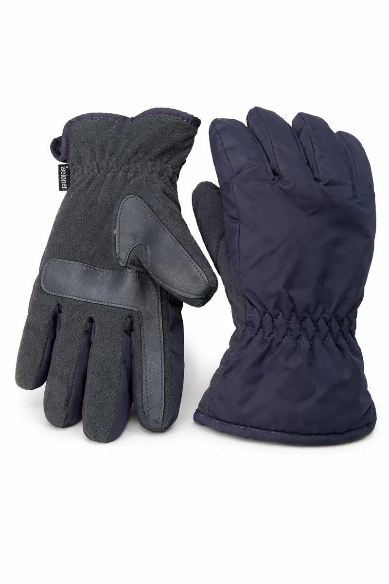 Isotoner Men's Navy Cold-Weather Fleece Touch-Screen Winter Gloves |Isotoner In Lebanon