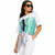 Emporio Armani Women's White Abstract Watercolor Print T-shirt
