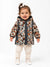 Boboli Baby Girl's Grey Floral Hooded Fleece Winter Jacket | Boboli in Lebanon