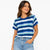 Univibe Women's Blue & White Tie-Dye Striped T-Shirt | Univibe in Lebanon